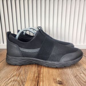 Vionic Camrie Womens Sz 9.5 Triple Black Slip On Comfort Walking Sneakers Shoes